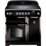 Rangemaster Classic CLA90ECBL/C 90cm Electric Range Cooker with Ceramic Hob - Black / Chrome - A/A Rated