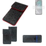 Protective cover for Nokia C32 dark gray red edges Filz Sleeve Bag Pouch