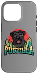 Coque pour iPhone 16 Pro Retro Pug Pugzilla Funny Dog Lover Japanese Movie Poster