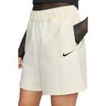 Nike Womens Jersy Loose Fit High Rise Cream Shorts - Beige material_cotton - Size Medium