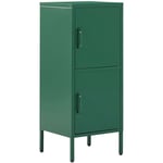 Armoire de Rangement avec 2 Portes et 4 Étagères en Acier Vert Pour Rangement Pratique Dossiers Pour Bureau ou Chambre Beliani