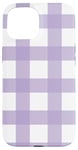 iPhone 15 Purple White Checkered Plaid Flannel Gingham Pattern Checker Case