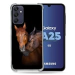 Cokitec Coque Renforcée pour Samsung Galaxy A25 5G Animal Cheval Marron