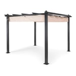 Tonnelle Pergola Auvent - BLUMFELDT - Pantheon - Aluminium - Polyester - Beige