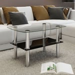 Furniture Limited - Table basse avec 2 étagères Verre