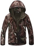 VADOOLL veste tactique pour hommes Softshell polaire à capuche manteau d'extérieur chaud veste d'hiver militaire Softshell veste tactique (Tree Camo,S)