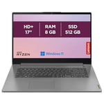 Lenovo IdeaPad 3 17ALC6 - Ordinateur Portable 17'' HD+ (AMD Ryzen 5 5500U, RAM 8Go, SSD 512Go, AMD Radeon Graphics, Windows 11 Home) Clavier AZERTY Français - Gris