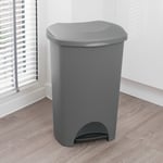 Addis Plastic 50L Pedal Bin Grey Grey