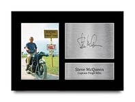 HWC Trading A4 Steve McQueen The Great Escape Gifts Printed Signed Autograph Picture for Movie Memorabilia Fans