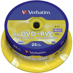 DVD+RW vierge Verbatim 43489 25 pc(s) 4.7 GB 120 min réinscriptible