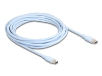 Delock Usb 2.0-Kabel Usb Type-C Stecker Til Stecker Pd 3.0 60 W 4 M Blå Silikon