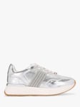 Carvela Flare Paparazzi Embellished Leather Trainers, Silver