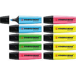 STABILO BOSS ORIGINAL 70/10-1 Highlighter Assorted Medium Chisel 2-5 mm Refillable Pack of 10