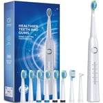 Electric Toothbrush for Adult, Sonic Toothbrushes with 8 Brush Heads 40000 VPM 5 Modes, Sonic Toothbrushes Fast Rechargeable 4 Hours Last 30 Days (P1, Cleanwhite)