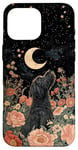 iPhone 16 Pro Max Miniature Schnauzer Moon Flowers Cottagecore Dog Mom Case