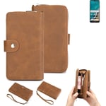 2in1 protection case for Nokia G50 wallet brown cover pouch