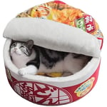 寵幸 Noodle Lit pour Chien et Chat – Garde au Chaud et Super Doux – Lit créatif pour Animaux de Compagnie – Fond imperméable – Lit Rond pour Petits Chats et Petits Chiens – Coussin Amovible et Lavable