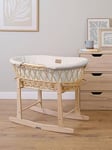 Clair De Lune Wicker Moses Basket Cream With Rocking Stand