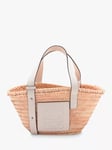 Pre-loved LOEWE Palm Leaf and Calfskin Mini Basket Bag, Neutral