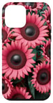 Coque pour iPhone 12 mini Boom Box woofer tournesols roses pour les amateurs de fleurs hip-hop