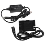 1x USB Mains Power Adapter for Canon EOS 7D Mark II 7D 80D 2 m