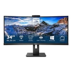 MMD-MONITORS & DISPLAYS Philips P-line 346P1CRH - Écran LED incurvé 34" (34" visualisable) 3440 x 1440 WQHD @ 100 Hz VA 500 cd/m² 3000:1 DisplayHDR 400 4 ms HDMI, DisplayPort, USB-C haut-parleurs texture noire