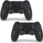 2 Pack PS4 Controller DoubleShock Trådlös för Playstation 4 Svart