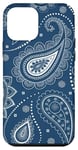 iPhone 12 mini Classic Blue and White Paisley Pattern Bandana Phone Case