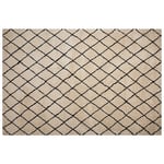 Tapis 160 x 230 cm en Polyester Beige et Noir à Motif Quadrillé Poil Ras Midyat