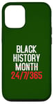 Coque pour iPhone 12/12 Pro Mois de l'histoire des Noirs 24/7/365