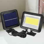 Projecteur solaire avec 100 led, lampes solaires xvz avec détecteur de mouvement, IP65 étanche, applique murale de terrasse solaire avec cable de