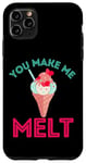 Coque pour iPhone 11 Pro Max You Make Me Melt Cône de crème glacée en forme de cœur pour la Saint-Valentin