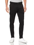 Replay Men's Cargo Pants Jaan Slim-Fit Hyperflex with Stretch, Black (Black 040), 36W / 32L