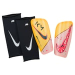 Nike Leggskinn Mercurial Lite Mbappé Personal Edition - Oransje/Rosa/Blå, størrelse Medium/150-170cm