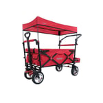 Fuxtec - Chariot de jardin pliable Smart Cruiser - transport charge 75 kg - Rouge