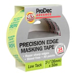 ProDec Masking Tape Precision Edge Low Tack 36mm x 50m Roll 1.1/2 inch ATMT006