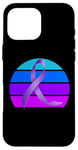 Coque pour iPhone 16 Pro Max Sensibilisation à la maladie d'Alzheimer bleu sarcelle, Mois de sensibilisation à l'Alzheimer violet