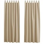 PONY DANCE Beige Rideaux à Pattes - (Largeur 140 x Hauteur 175 cm, Jaune Beige, Lot de 2) Décor Rideaux et Draperies de Fenêtre Isolant Thermique Anti Froid Chaleur Économie d'Énergie