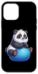 Coque pour iPhone 12 mini Panda on Balle d'exercice Gym Fitness Entraînement