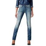 G-STAR RAW Women's 3301 Contour Straight Jeans, Blue (Medium Aged 60875-7802-071), 26W / 30L