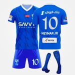 Football Jersey Kids No. 10 Neymar Fan Football Jersey Set Home Game Lasten Poikien Jersey Urheiluasut Jersey + Shortsit + Sukat XXL