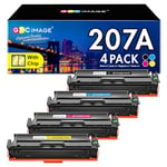 GPC Image 207A 207X avec Puce Cartouche de Toner Remplacement pour HP 207X 207A pour Color Laserjet Pro MFP M283fdw MFP M282nw MFP M283fdn M255dw M255nw (4-Pack)