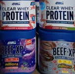 Applied Nutrition Clear Whey & Beef-XP  4x  HYDROLYSED PROTEIN + WATER BOTTLE