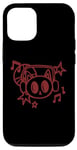 Coque pour iPhone 12/12 Pro Y2K 90s Cat porte un casque d'écoute et entend de la musique