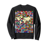 252 Flags,World Flags,World map with flags. Sweatshirt