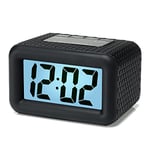 Plumeet Facile à régler, Grand Réveil Numérique LCD Alarme Horloge Fonction Snooze, avec Veilleuse, Alarme Progressive, Cadeau pour Enfants (Noir)