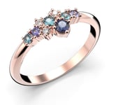 Festive Nelly Blue färgrika diamant och sten ring 609-019B-PK