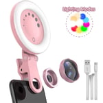 AJH Selfie Ring Light with 150° Wide Angle Lens,Clip-on Rechargeable LED Fill Light for iPhone, Samsung, Huawei and All Smartphones/Tablets/Computer