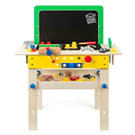 Playhouse | Wooden Toy Tool Set Work Bench, Kids Pretend Play Tool Bench Workshop for Children, 2+