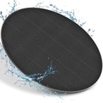 tillvex® Tapis de sol rond pour jacuzzi extérieur, 240 cm, tapis de protection thermique, protection de sol pour piscine, plaque de sol protégée et isolée, noire